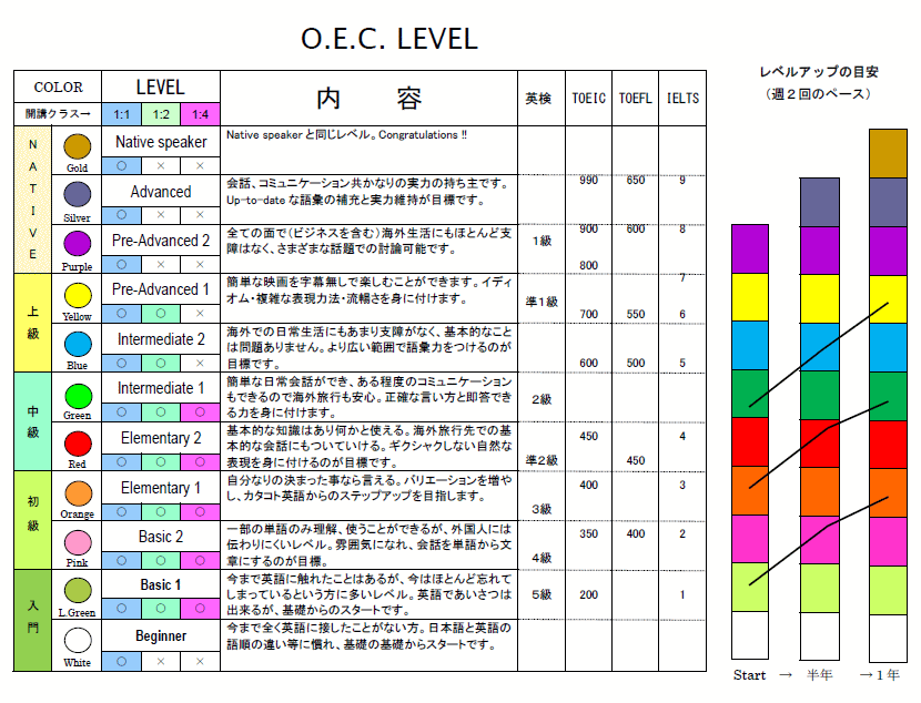 OEC　レベル表